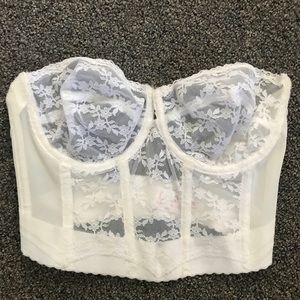 low back white bridal boustier